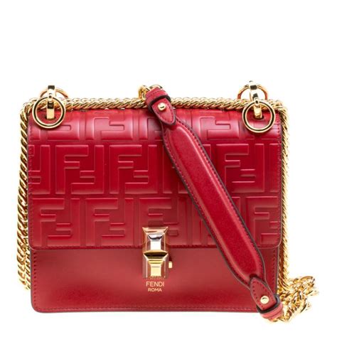 fendi kan i logo red|Fendi Kan I Crossbody FF Small Red .